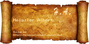 Heiszler Albert névjegykártya