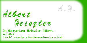 albert heiszler business card